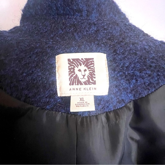 Anne Klein Women’s Wool/Polyester Blend Coat, Size XL, Cobalt Blue/Black. - Picture 5 of 13